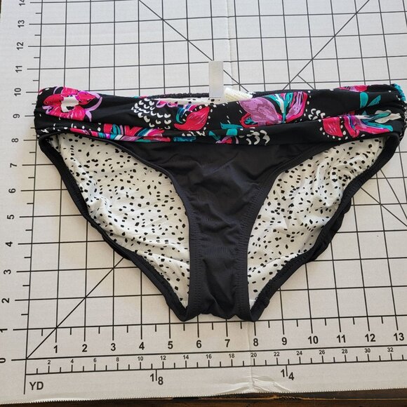 NWT Anne Cole XS That's a Wrap Wild Flower Fold Over Bikini Bottom 87565 - Picture 3 of 4